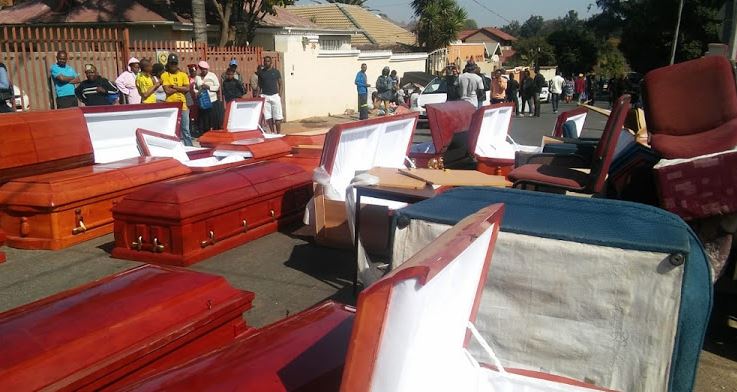 Used Coffins Found in Joburg House
