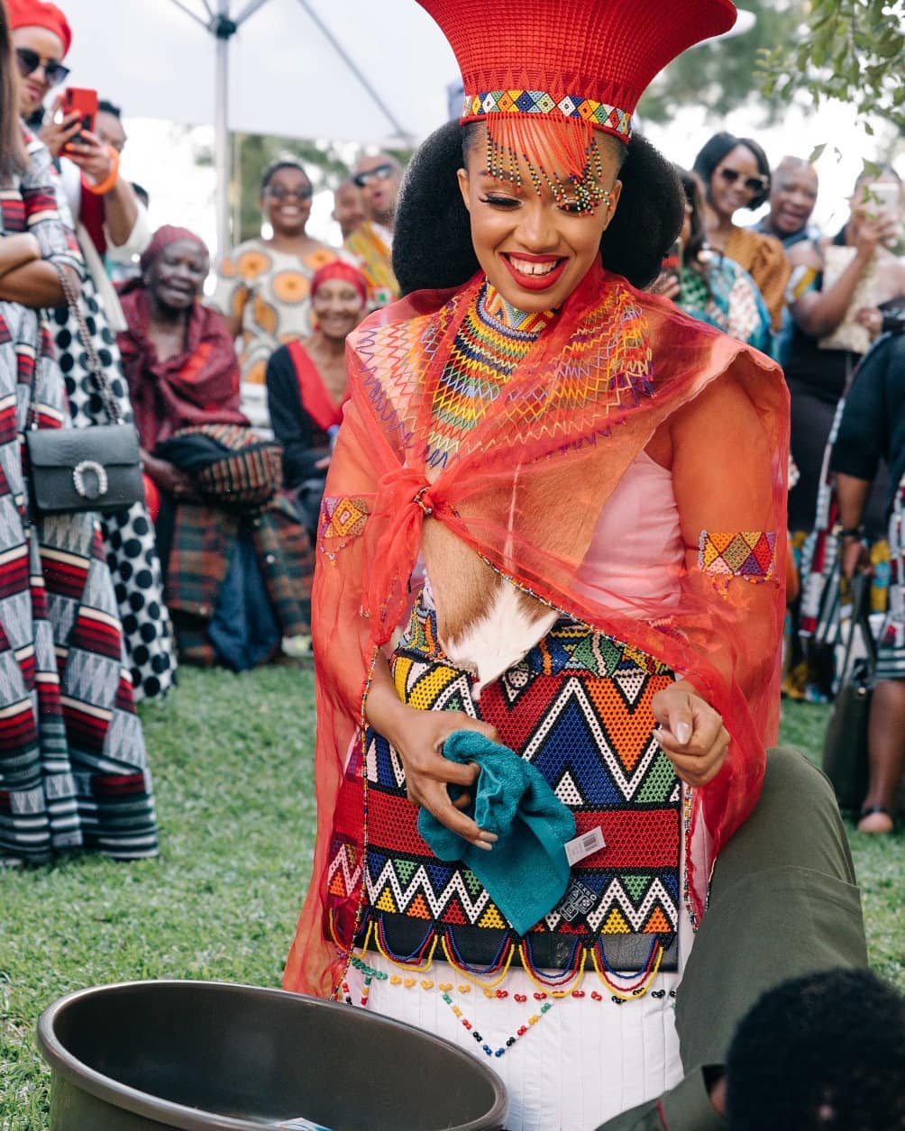 Red And White Traditional Wedding Attire