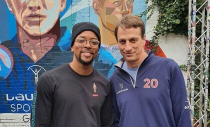 Maps Maponyane Skates with Tony Hawk in Berlin