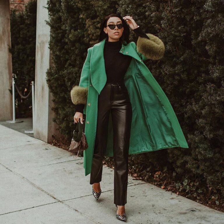 Sarah Langa Turns Heads with Beautiful Black Outfit and Green Trench ...